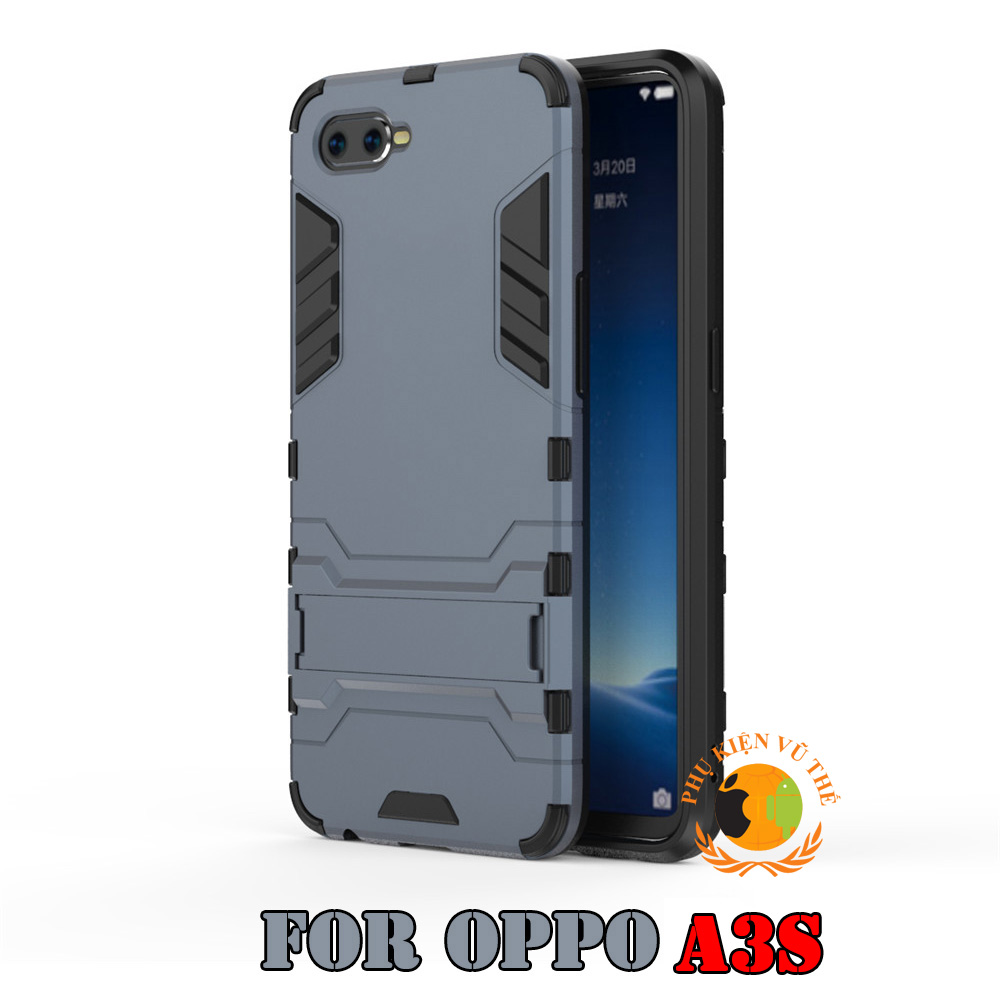 Ốp Lưng Chống Sốc Iron Man Cho Oppo A3s Có Dựng Lưng