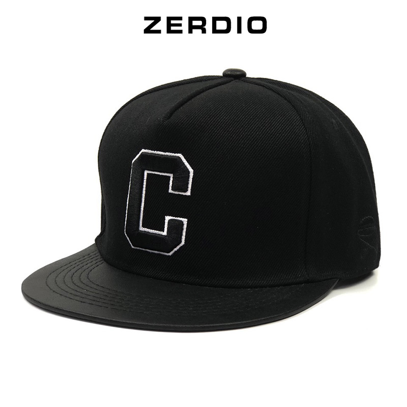 Mũ hiphop nam cao cấp, Nón Snapback chữ C mã SN59 màu đen