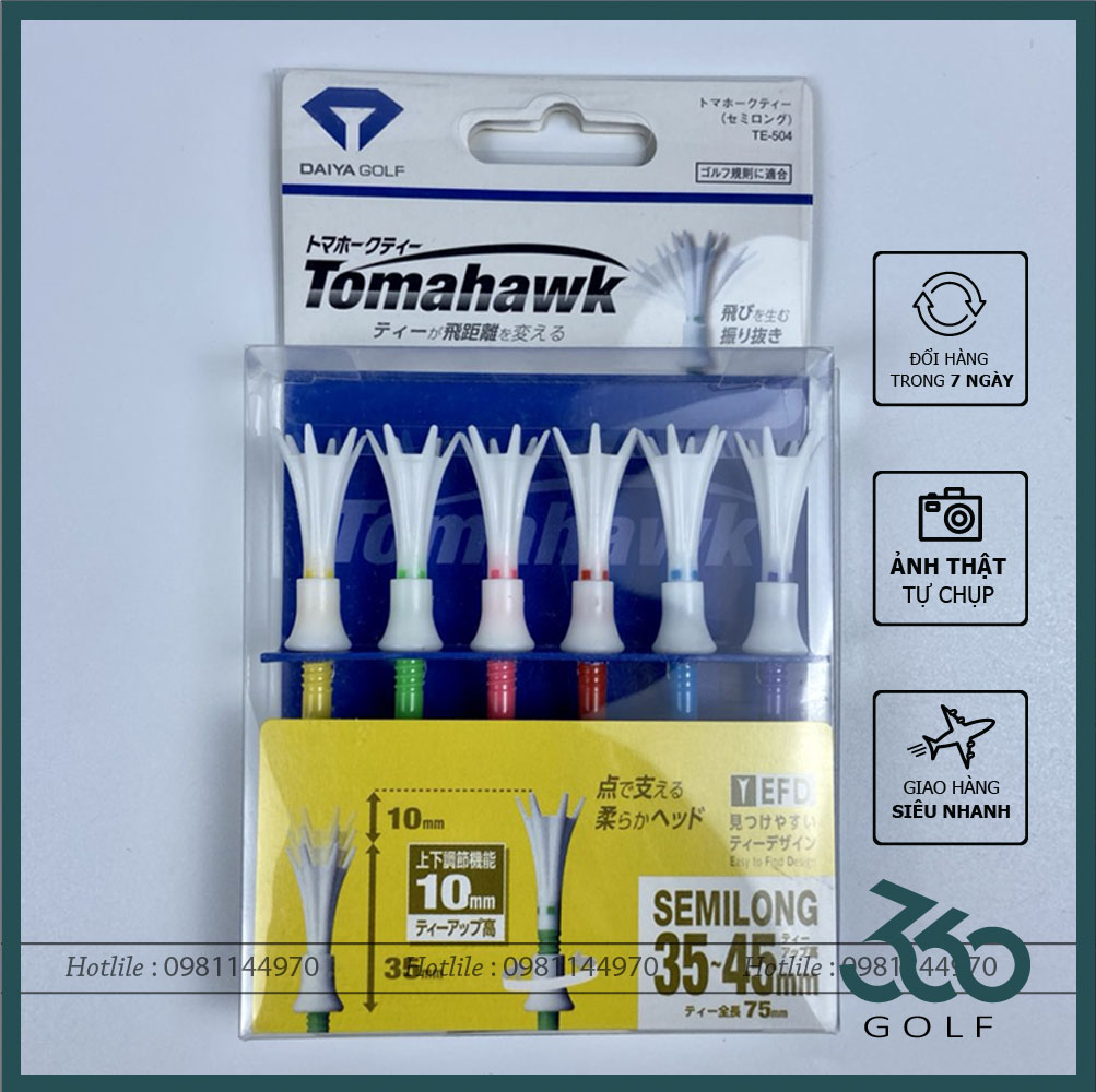 [GIẢM 50K PHÍ SHIP + HOÀN TIỀN 50K] Tee đánh Golf tomahawk - Daiya Thương hiệu : DAIYA GOLF ( Nhật Bản )