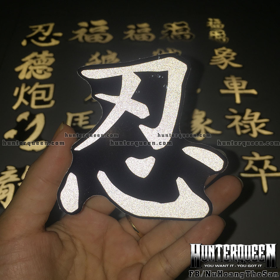 Tem PHẢN QUANG 3M chữ Tàu thư pháp. Decal cao cấp chống nước, không bay màu. Độ dính cực kì cao. Chữ tiếng Hoa