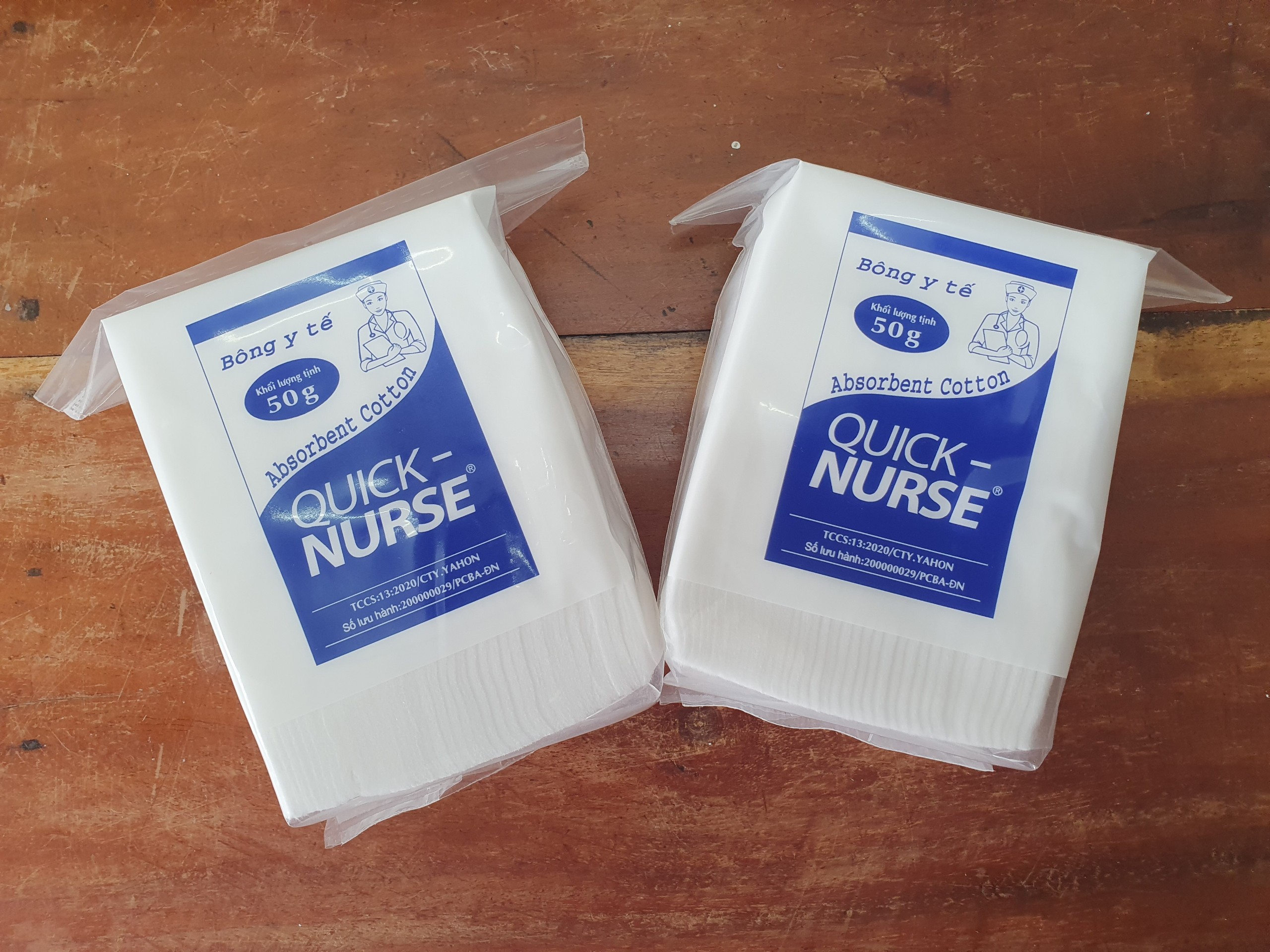 Bông cắt miếng y tế QUICK NURSE - Loại 50gr