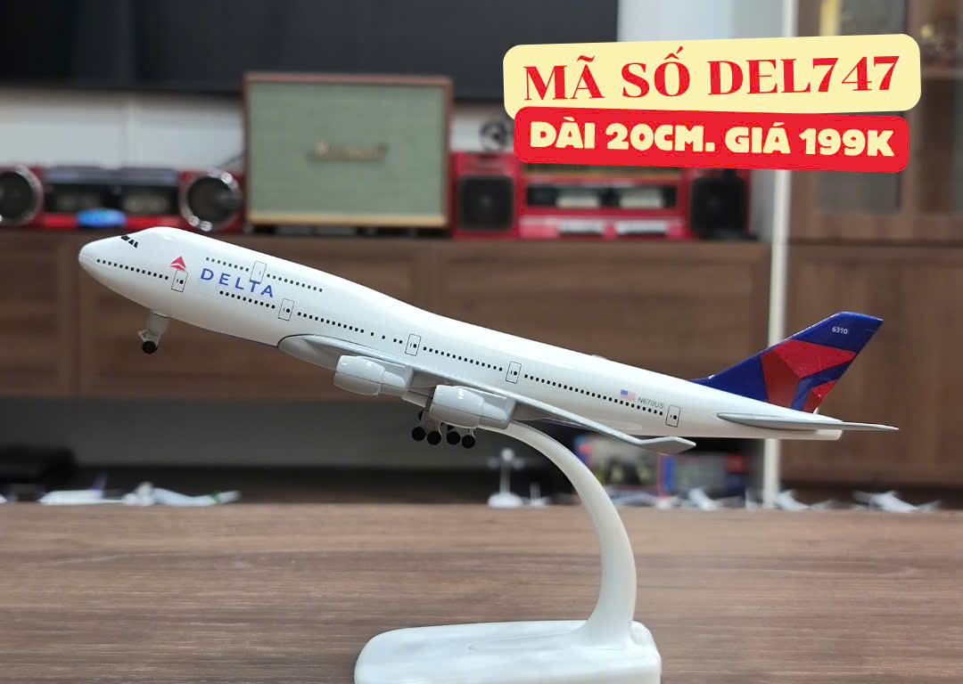 Mô hình máy bay dân dụng kích thước 20cm chất liệu kim loại bền đẹp