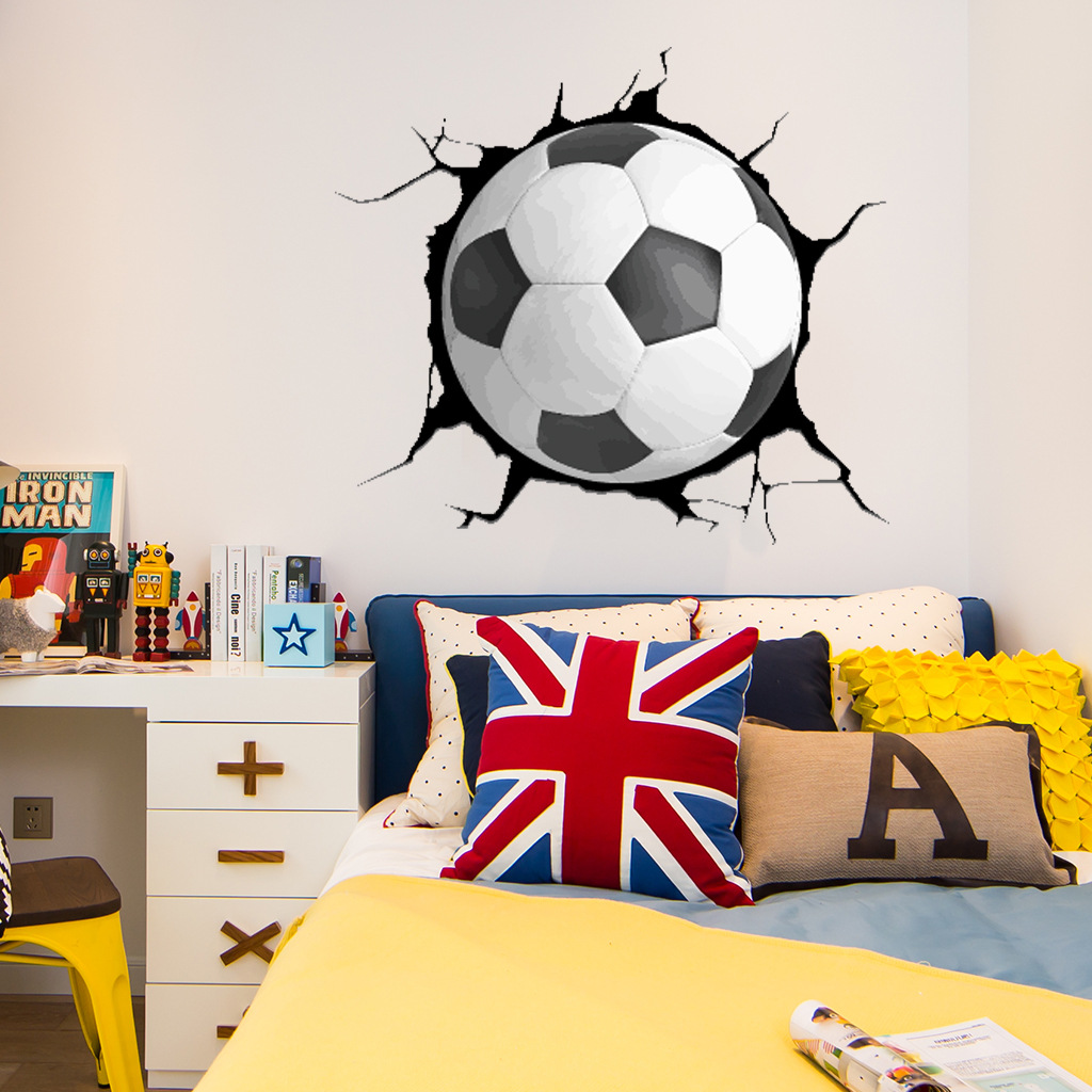 Decal 3d trái bóng dán trang trí tường - decal trái banh world cup