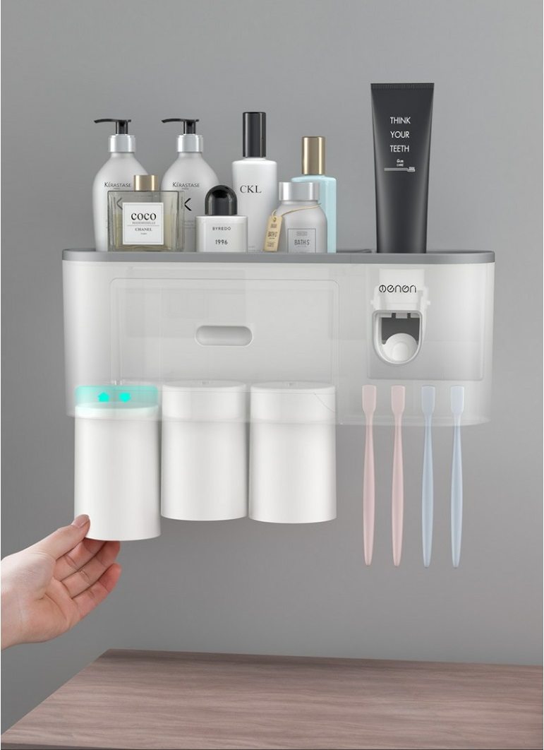 BÁO GIÁ Kệ Để Bàn Chải Và Kem Đánh Răng | Shopee Lazada Sendo Tiki mới nhất 62 Kệ Để Đồ Nhà Tắm Bóp Kem Đánh Răng Tự Động, Treo Bàn Chải Và Cốc Đánh Răng, Giá để đồ dùng nhà tắm gắn tường siêu chắc bằng miếng dán silicon bản rộng (Không cần khoan tường)