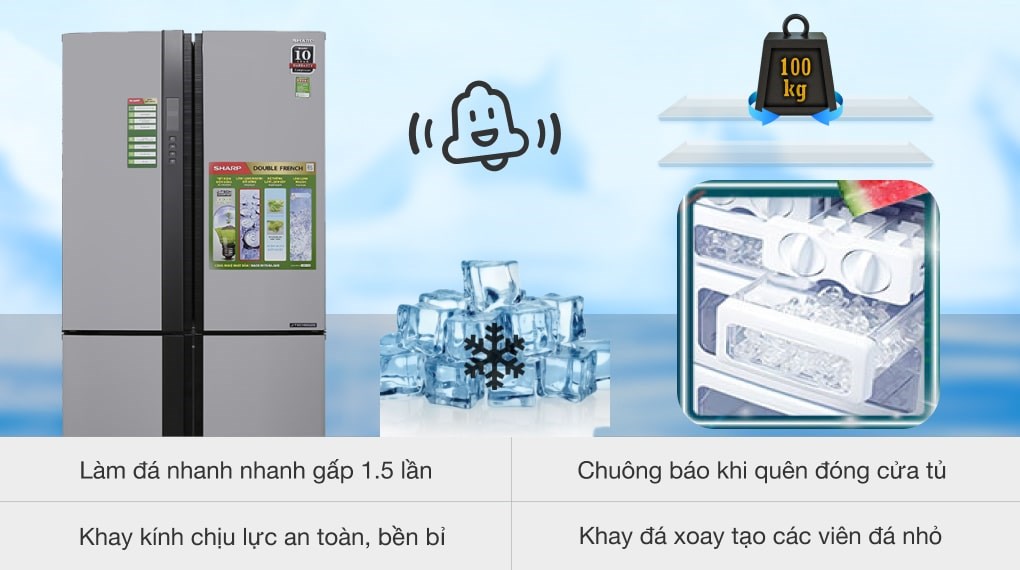 [Trả góp 0%]Tủ lạnh Sharp Inverter 605 lít SJ-FX680V-ST (Giá áp dụng giao tại HN, HCM& các tỉnh liên hệ shop)