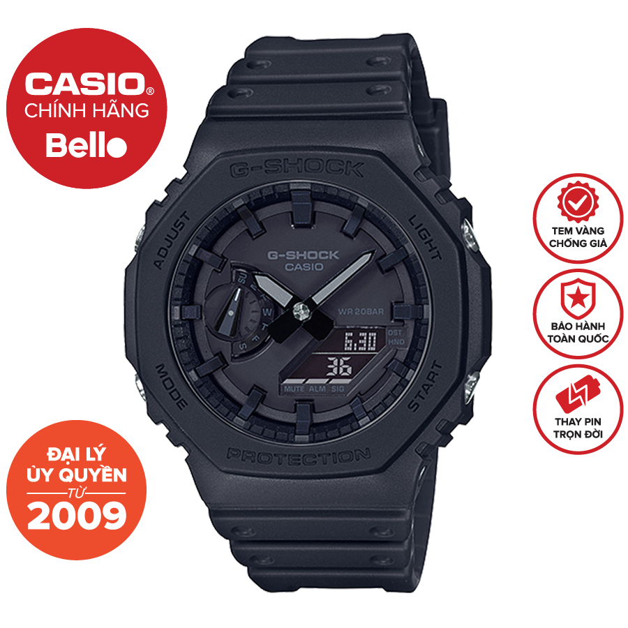 Đồng hồ Nam dây nhựa Casio G-Shock GA-2100-1A1 chính hãng bảo hành 5 năm Pin trọn đời