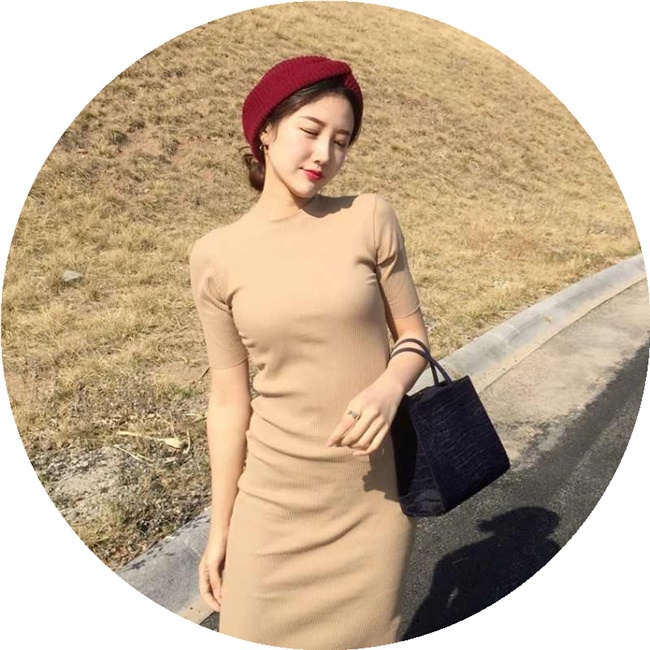 ĐẦM BODY TAY NGẮN LEN TĂM [ 100% ảnh thật ]