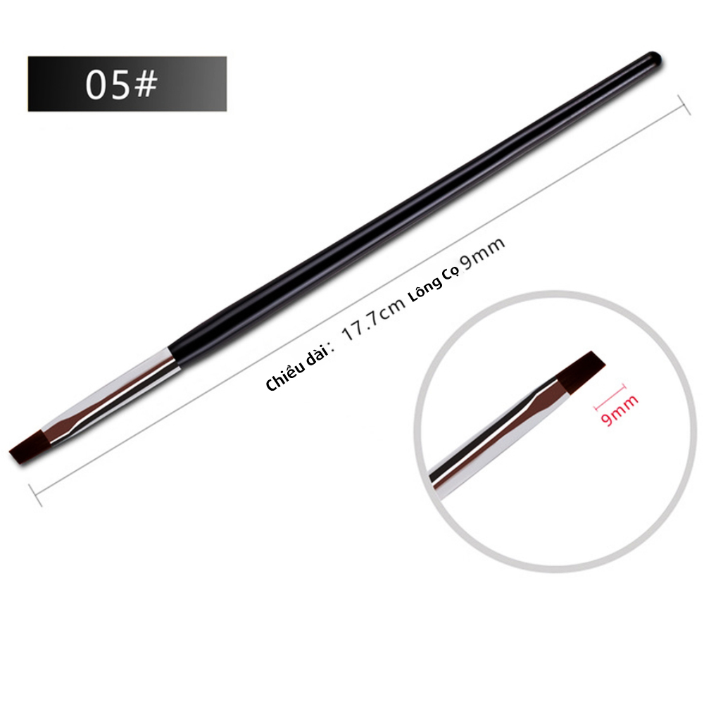 Set 5 Cọ Bản Vẽ Móng Cán Đen