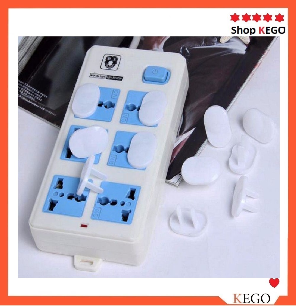 COMBO 10 NÚT BỊT Ổ ĐIỆN 2 CHÂN AN TOÀN CHO TRẺ NHỎ