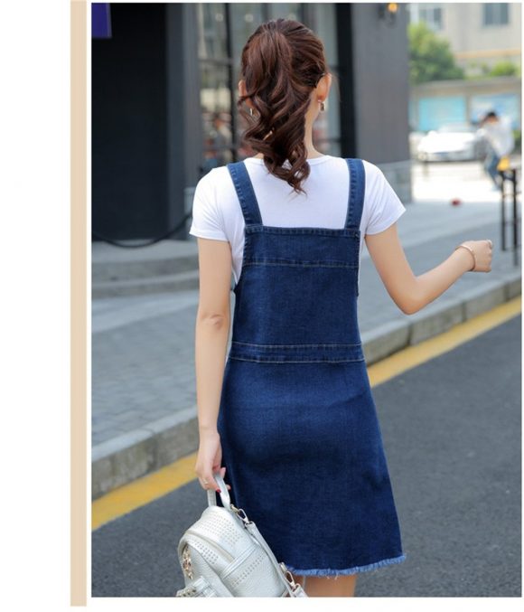 ĐẦM YẾM JEAN PHỐI HÀNG NÚT GÀI D662662