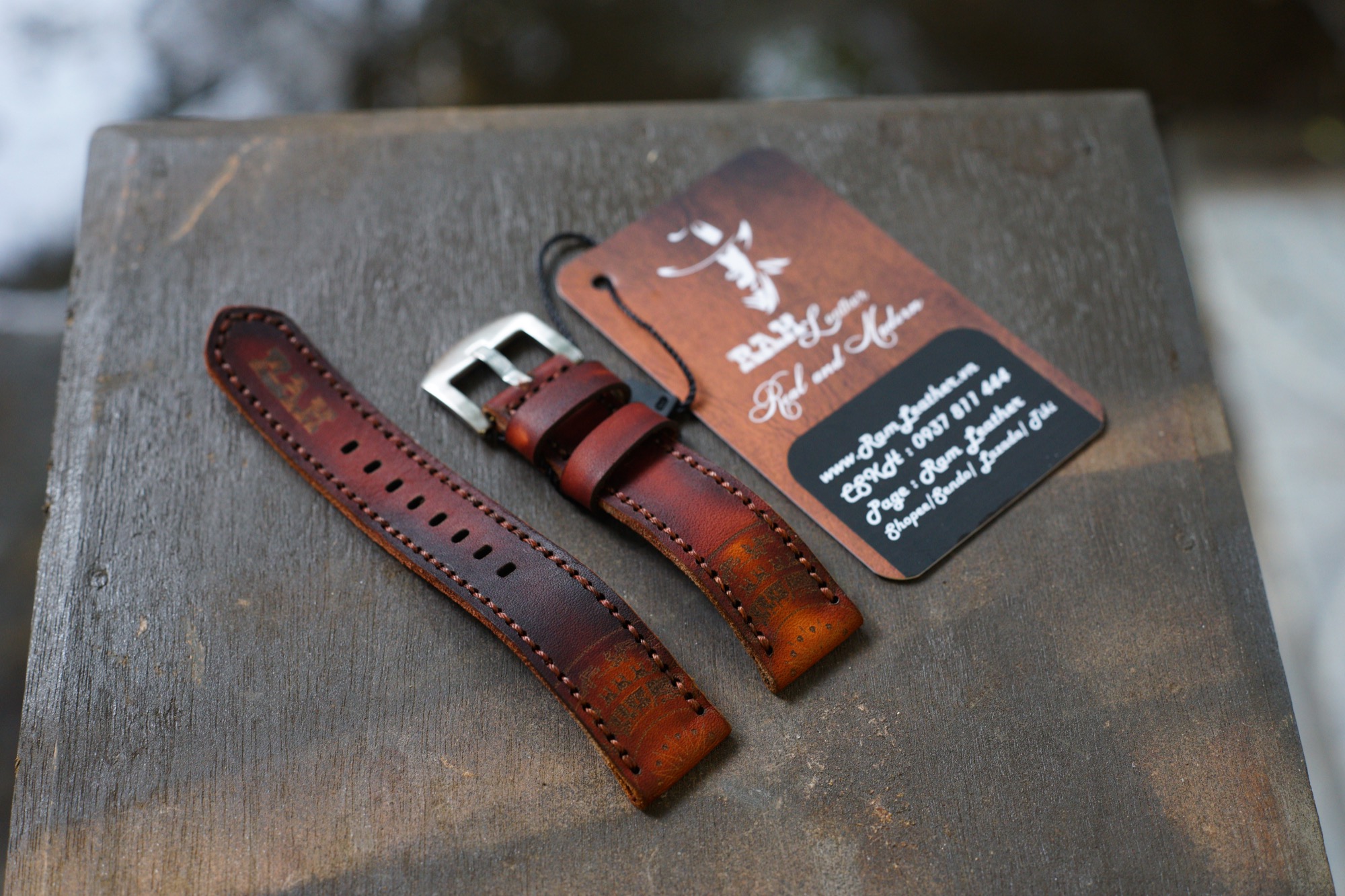 WATCH STRAPS DOUBLE COW LEATHER REAL