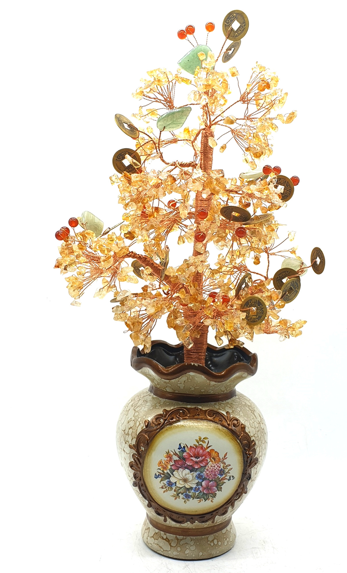 [HCM]Bình cây đá thạch anh tài bảo 45cm
