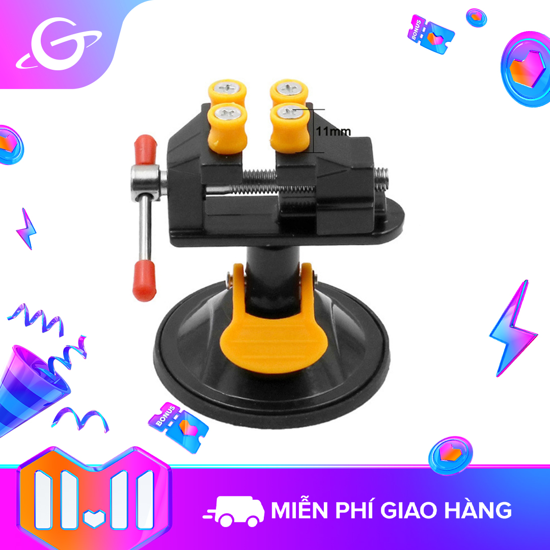 Adjustable Fixed Electric Small Table Bench Vise 360 ° Rotatable Grinder Rotary Hand Drill Suction Cup Fixed Frame Mini