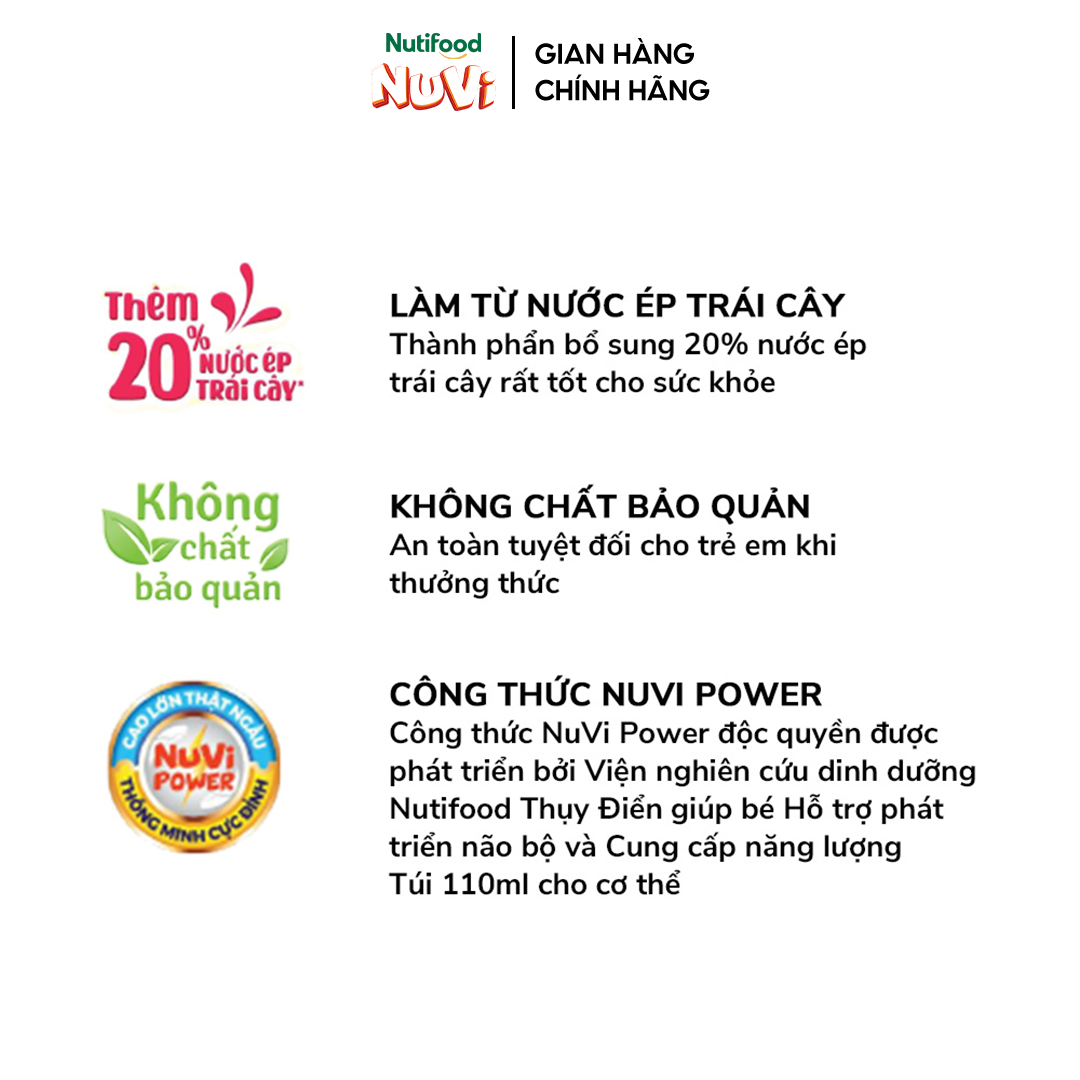 Túi Thạch Trái Cây NuVi Vị Nho 110ml
