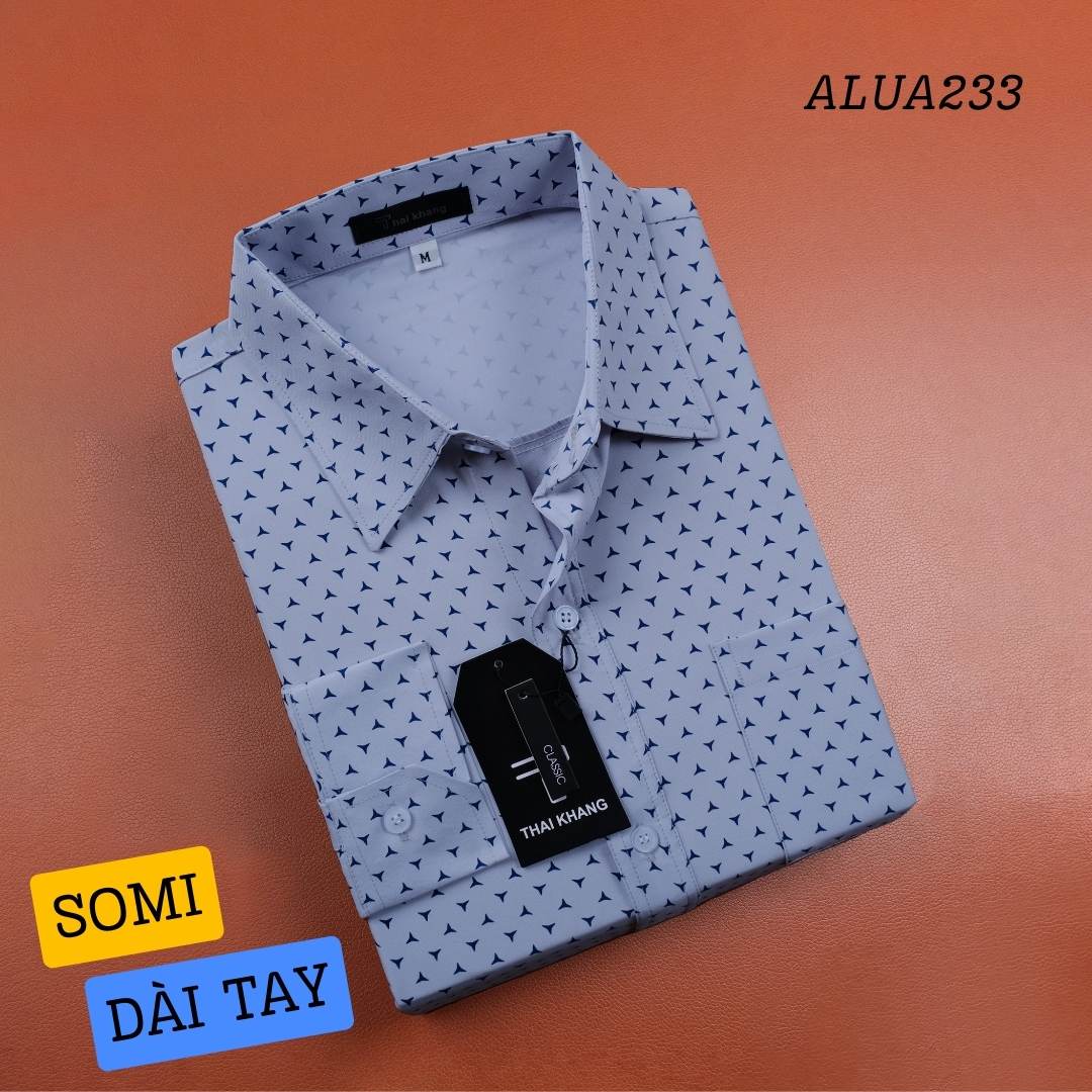 Áo sơ mi nam công sở sọc caro dài tay THÁI KHANG vải cotton dày mặc mát ALUA23