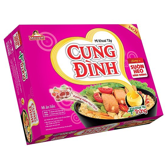Thùng mì tôm cung đình Bò Hầm 30 gói x 80g