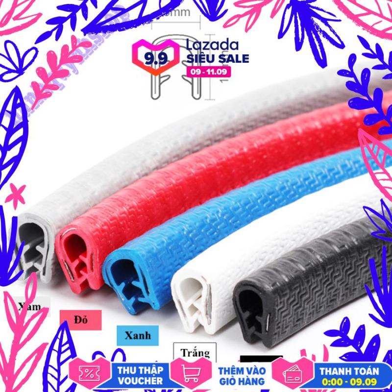 Cuộn 5m Gioăng Cao Su, Nẹp Viền Cửa Chữ U Lõi Thép Chống Va Đập Trầy Xước Cánh Cửa Ô Tô