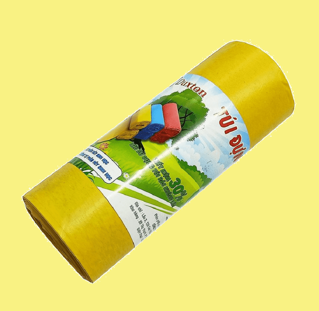 9 cuộn túi rác màu vàng size 64x78cm losupply - bịch đựng rác size vừa 3 lốc 9 cuộn