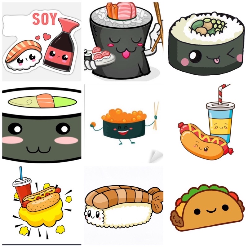 Set 30-60 sticker Foodie's friends