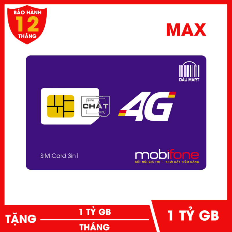 SIM 4G MAX DATA 1 Tỷ GB/Tháng Mobifone F120WF