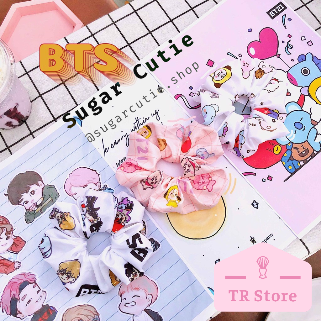 [HCM]Scrunchies Black Pink cột tóc hot hit