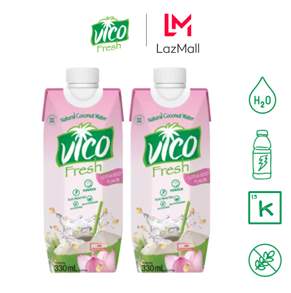 Combo 2 hộp nước dừa vico fresh - vị sen 330ml