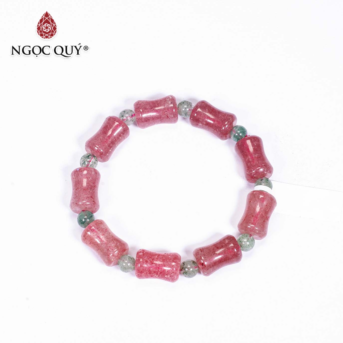 Vòng tay đá thạch anh dâu đốt trúc mệnh hỏathổ - Ngọc Quý Gemstones