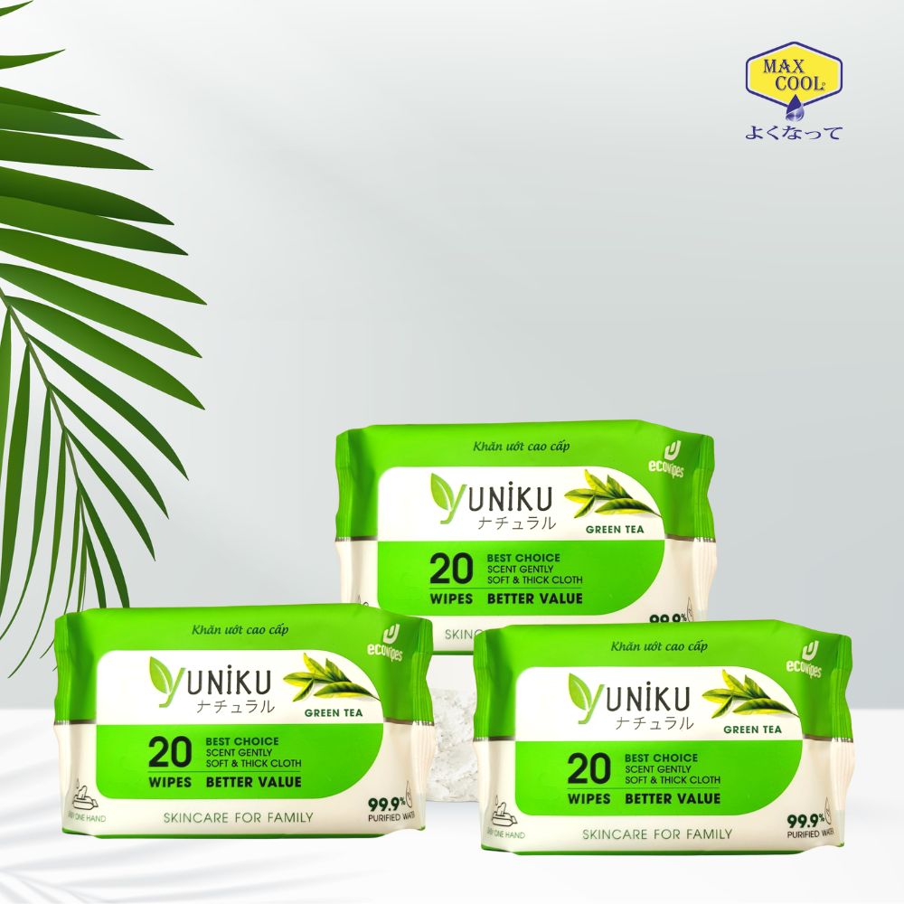 Khăn giấy ướt cao cấp 20 Tờ Yuniku (HÀNG CHÍNH HÃNG)