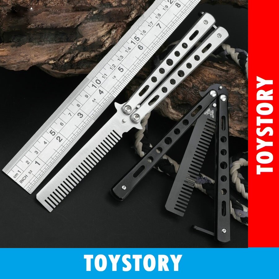  Lược bướm butterfly CSGO tập luyện mô hình skin thép không gỉ đen bạc 