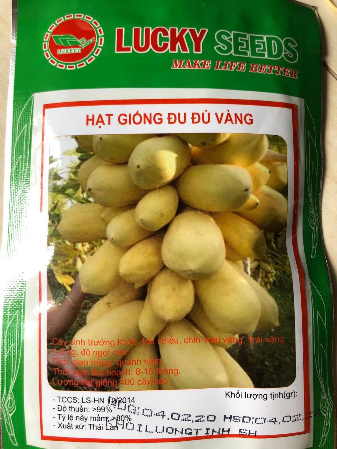 Hạt giống Đu Đủ Vàng F1