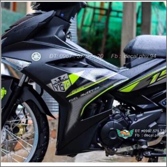 Tem rời Exciter 150 Rời Y15Zr Đen Nhám , Phối Xanh (X)|Mẫu mã đa dạng|Chi tiết sắc nét|Nhận làm Tem rời theo Yêu Cầu