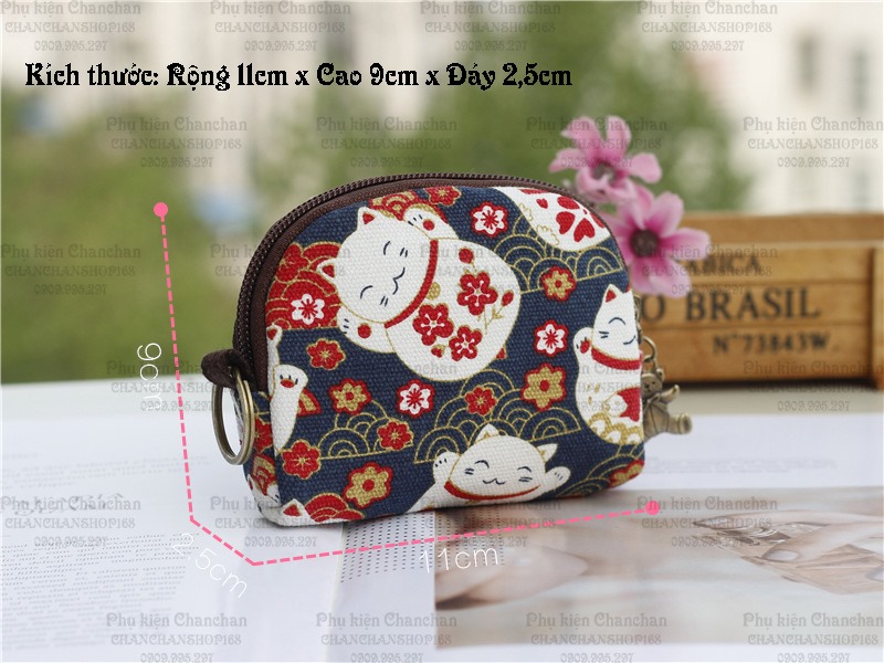 Bóp / Ví móc khóa họa tiết Thú xinh