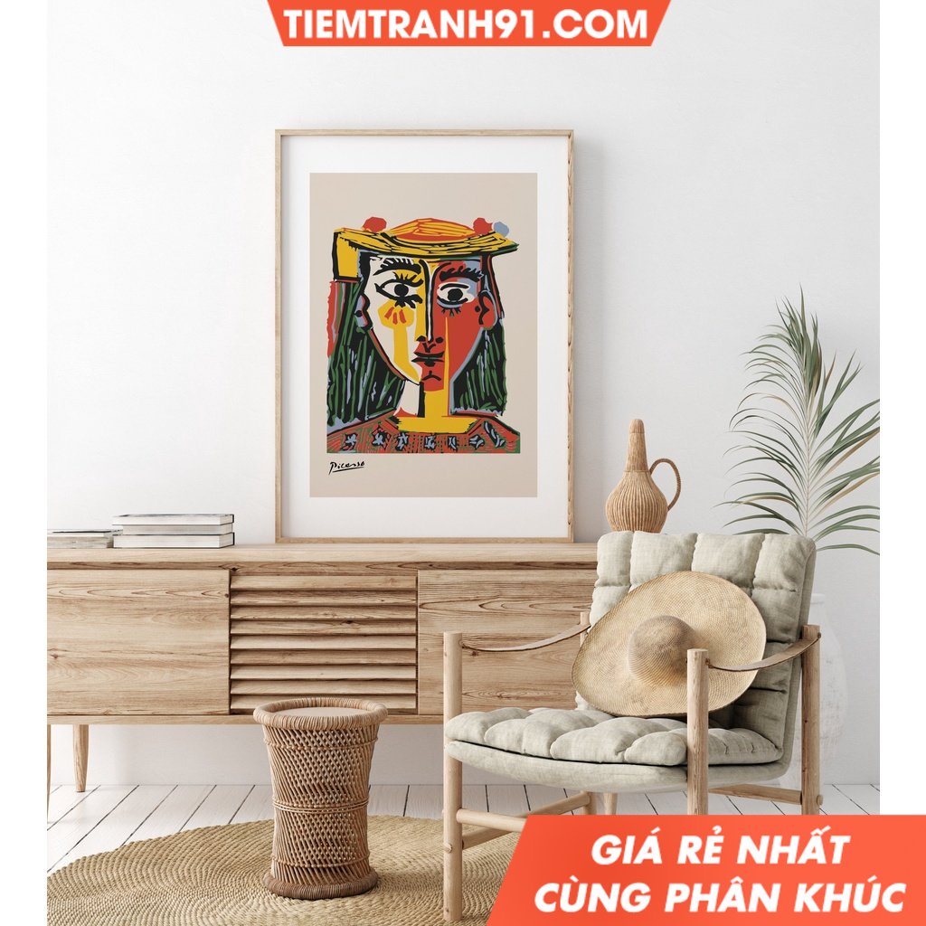 Tranh treo tường Pablo Picasso Woman in Hat,Picasso Woman Art, Picasso Exhibition Poster, Abstract Art
