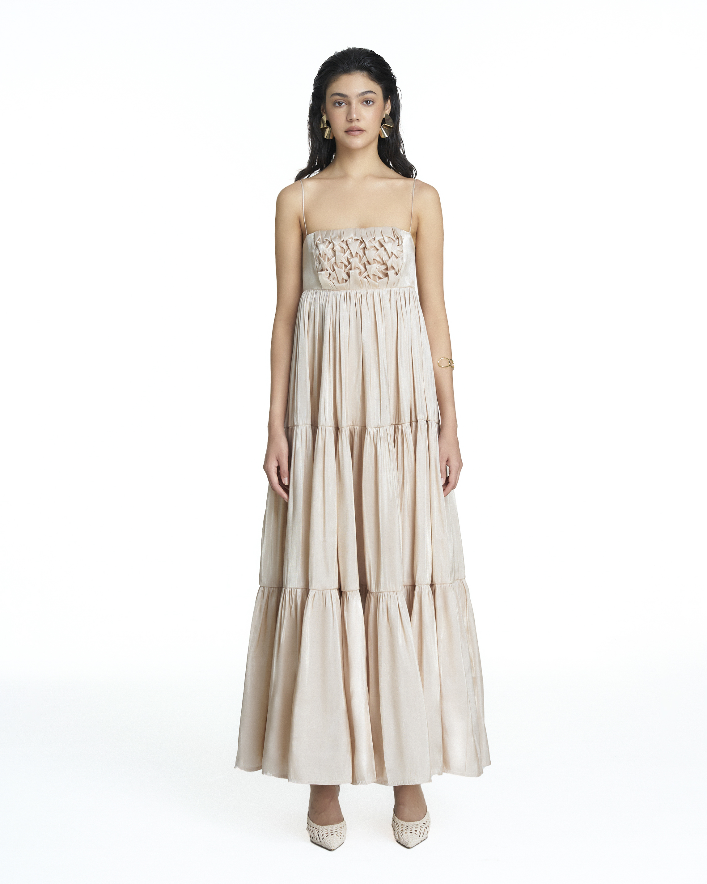 SEASON STUDIOS| Đầm smock hai dây maxi Shellie dress