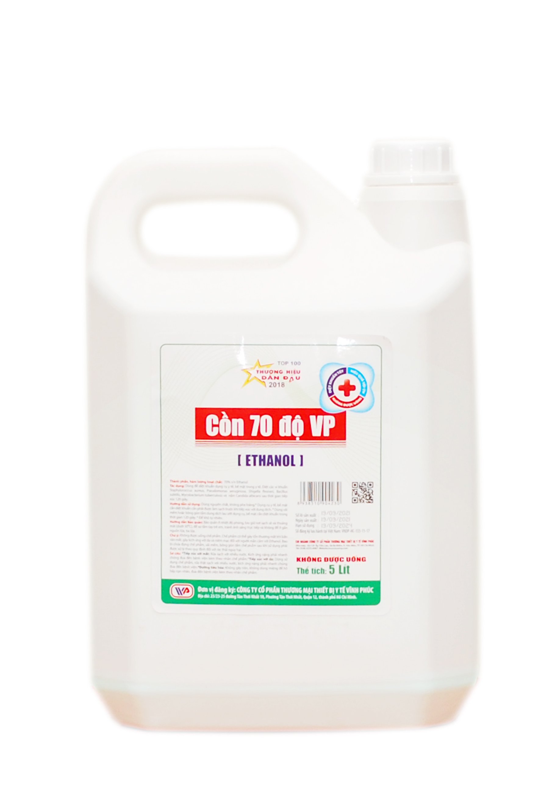 Can 5 lít Cồn 70 độ Vĩnh Phúc