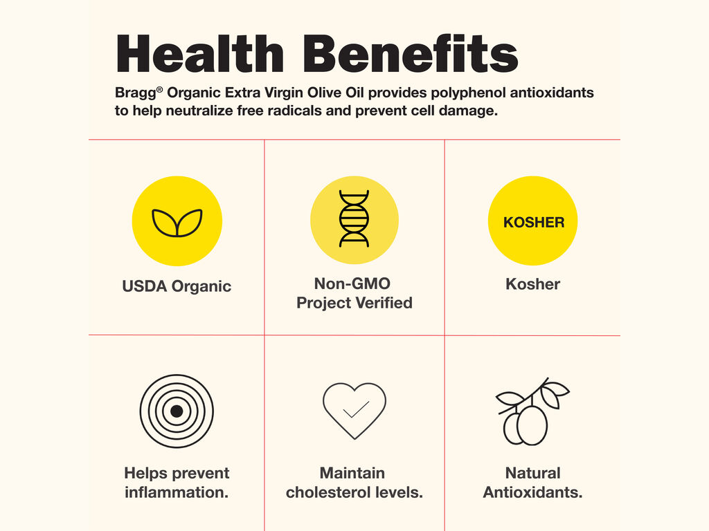 Dầu Olive (Ô liu) ép lạnh hữu cơ nguyên chất Extra Virgin 473ml - Bragg - Ăn Kiêng - Giảm cân - Giảm Cholesterol - Ăn thực dưỡng - Organic Stores