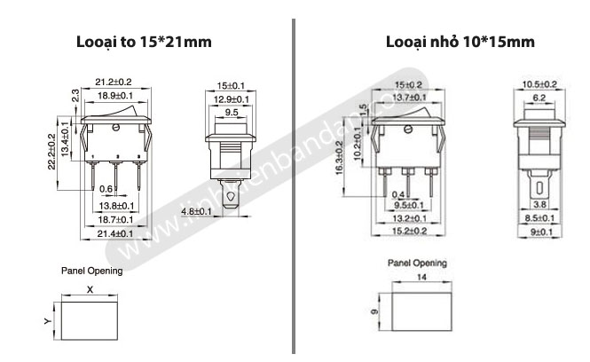 BỘ 3 CÔNG TẮC ON OFF MINI 2 CHÂN LOẠI TỐT