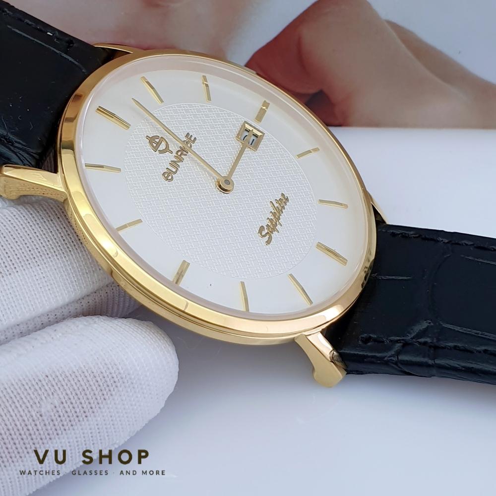 ĐỒNG HỒ NAM DÂY DA SUNRISE DM692SWA