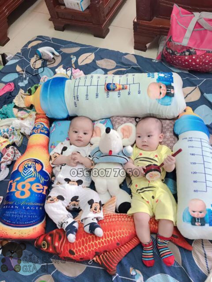 GỐI ÔM BÌNH SỮA PHIM NHÓC TRÙM (50cm) CHO BÉ 1 TUỔI