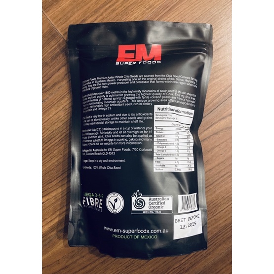 Hạt chia Black chia seeds Úc gói 500g