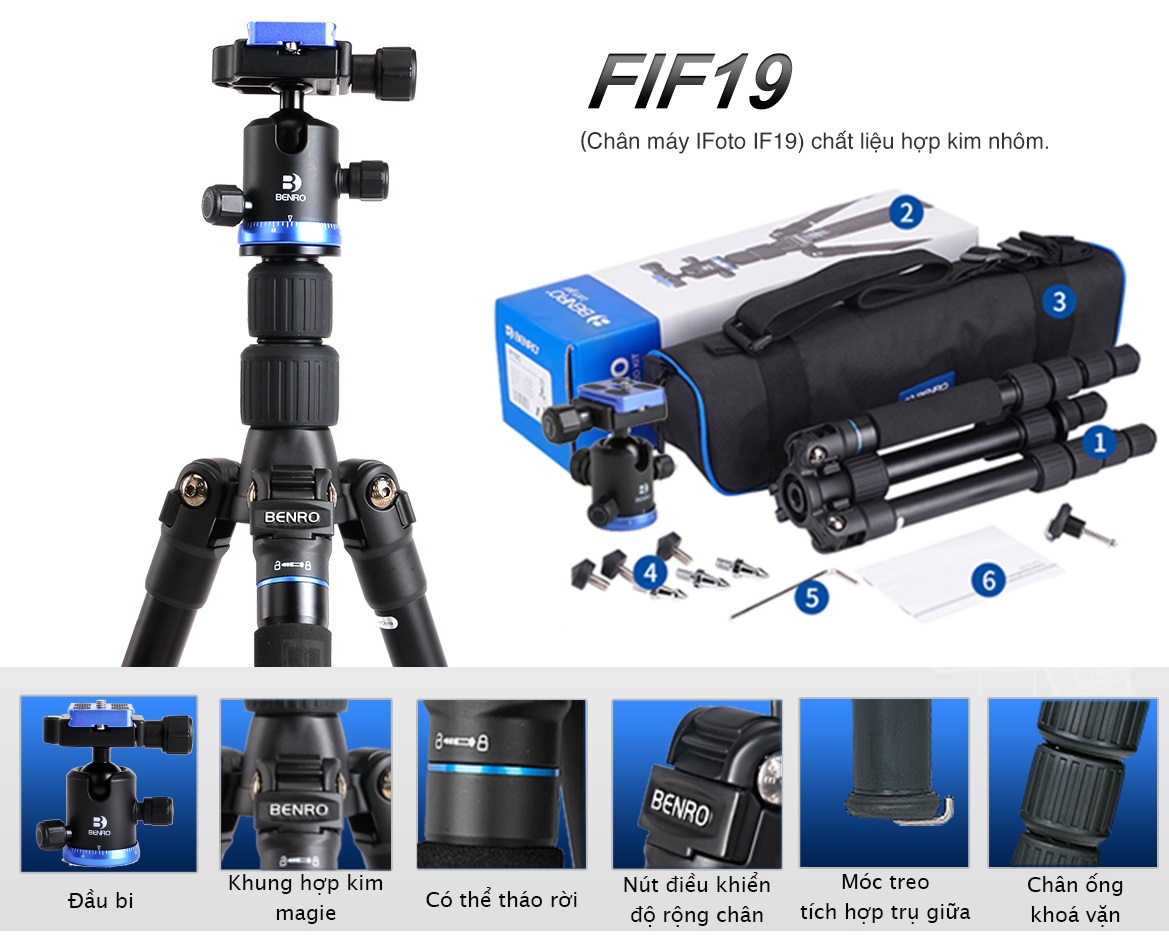 Chân máy ảnh Benro FIF19AIB0