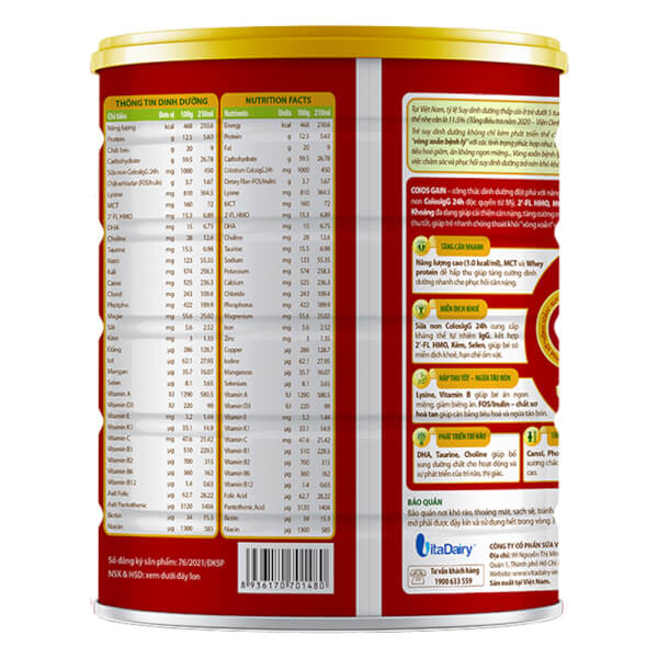 Sữa Colos Gain 0+ 800g (0 - 12 tháng)