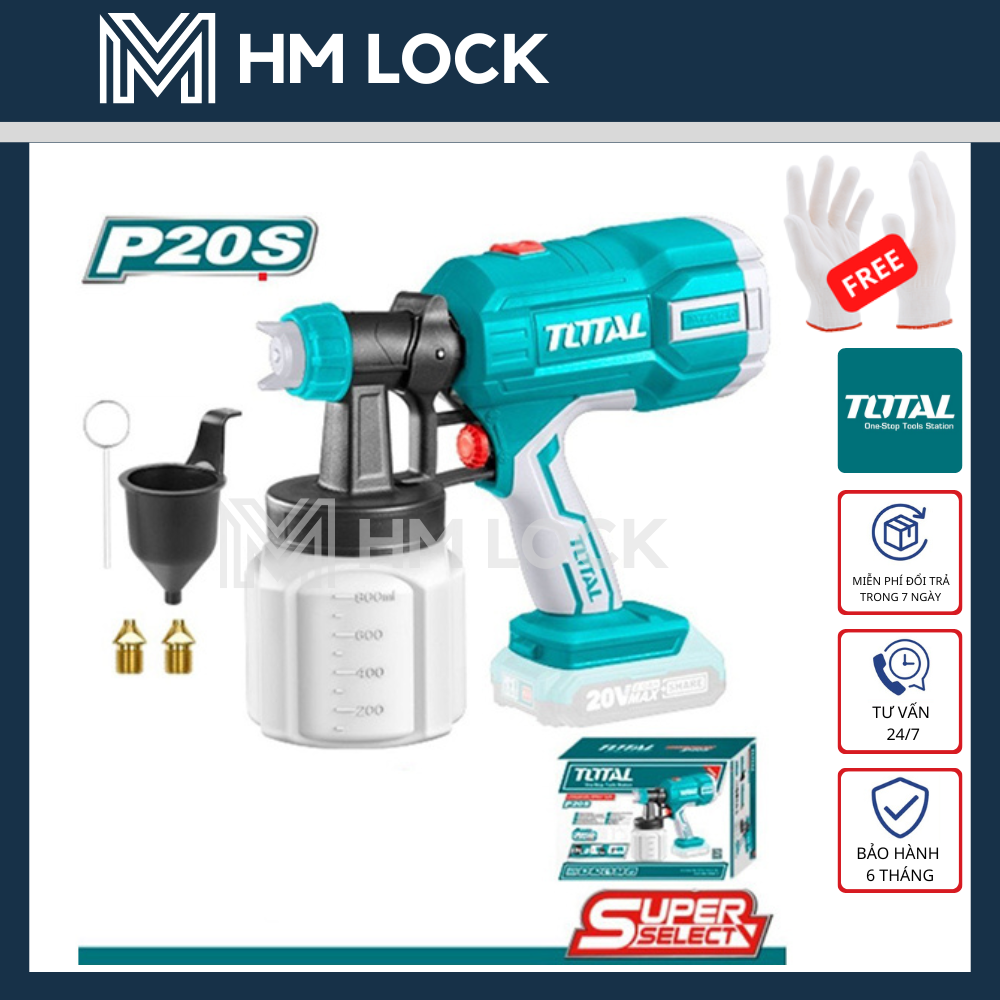 Máy phun sơn dùng pin 20v total 800ml/phút - hàng chính hãng - tsgli2001