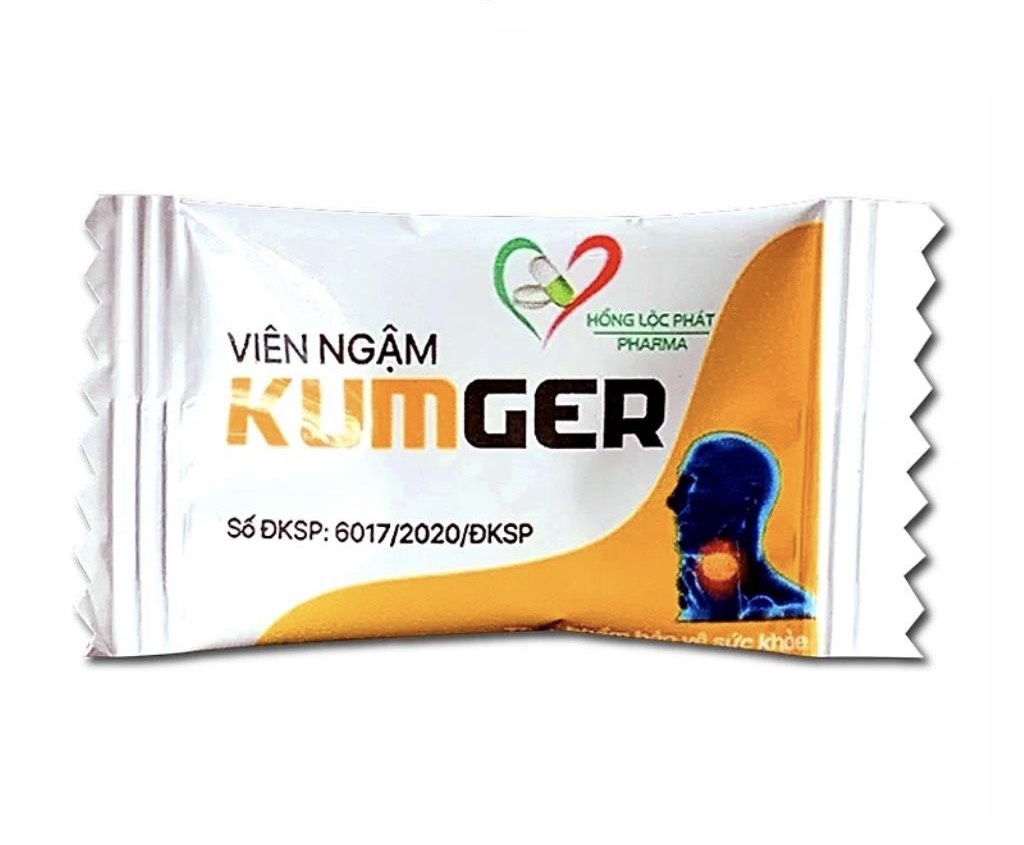 Kẹo Ngậm Ho Kumger  hỗ trợ bổ phế, giảm ho, giảm đau họng (Hộp Lớn 100 Viên/Hộp)