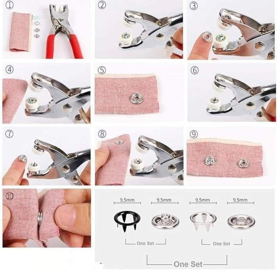 Bộ kìm bấm nút sắt ( 1 kìm + 1 hộp cúc) đa năng