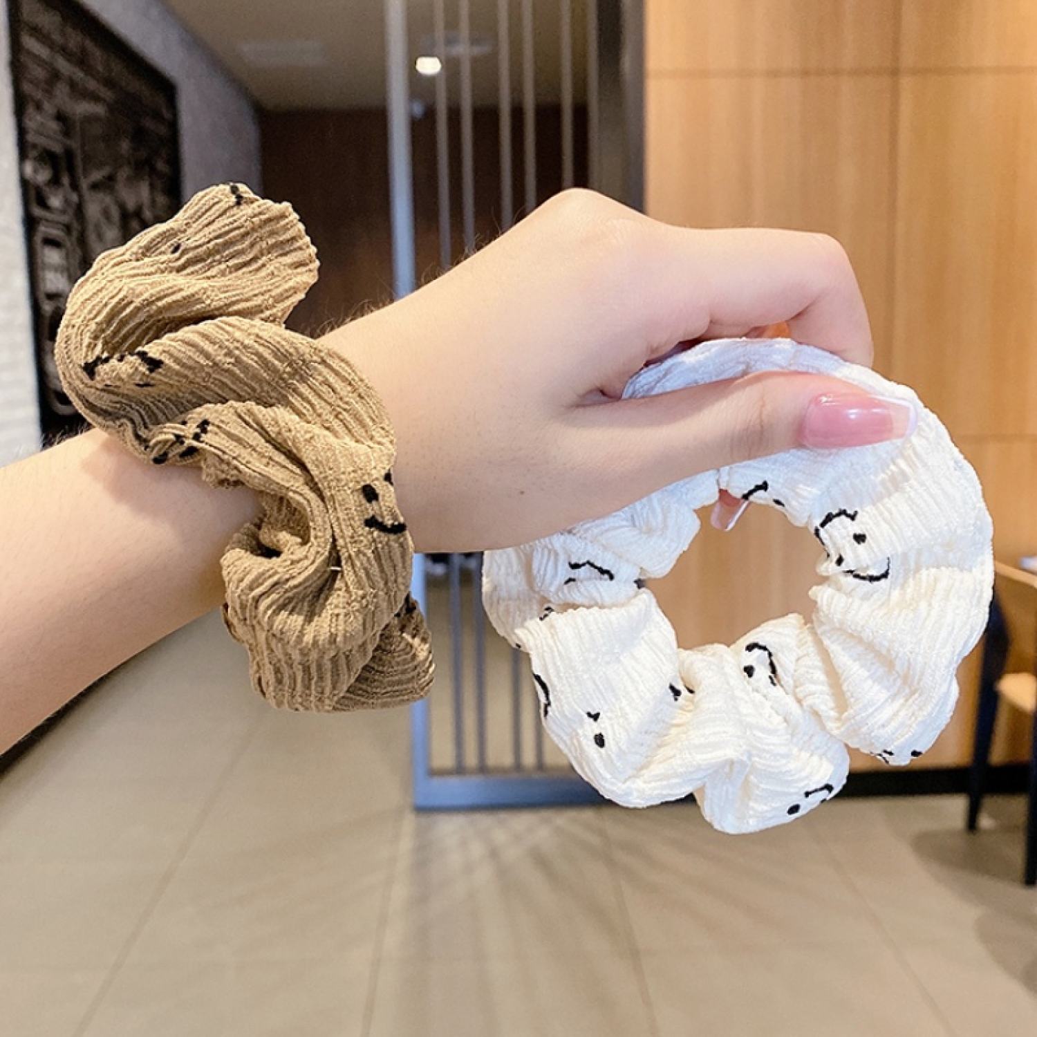 Dây Cột Tóc Cao Su Mặt Cười Phong Cách Hàn Quốc Cho Nữ