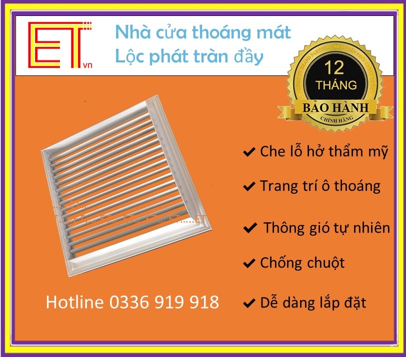Cửa gió nan thẳng cổ 100x100