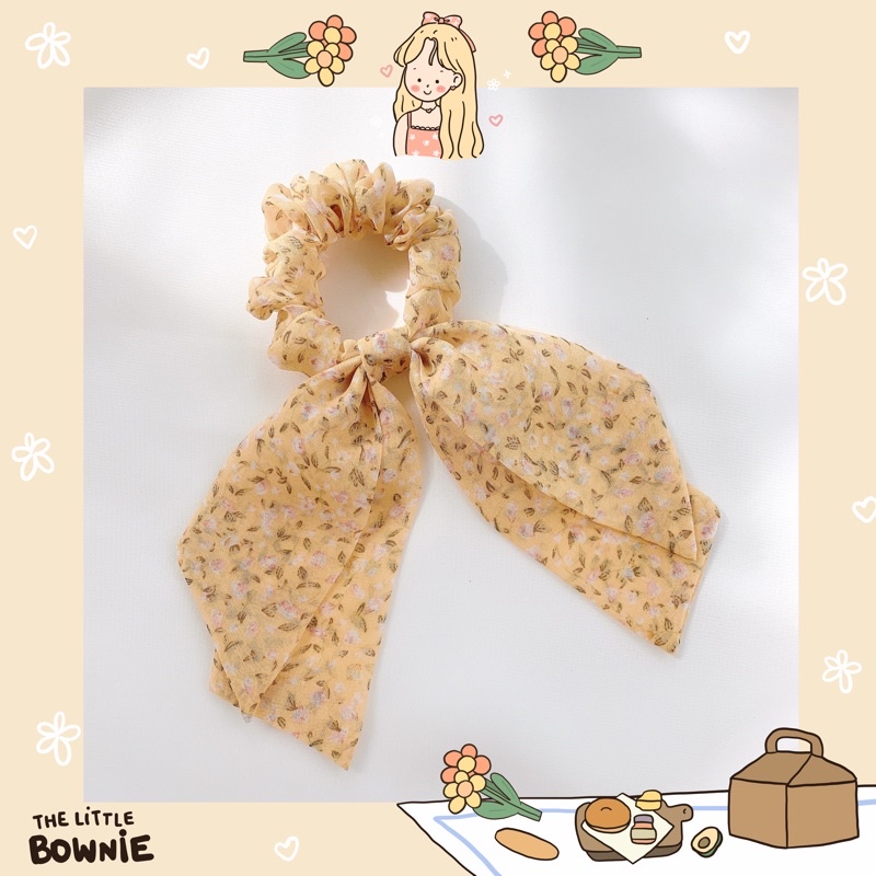 Cột tóc nơ đôi Petal Scrunchie The little Bownie