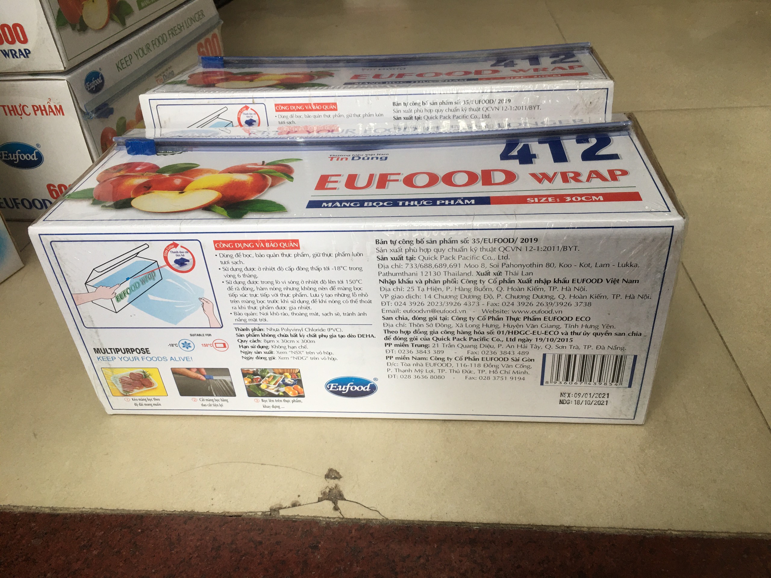 Màng Bọc Thực Phẩm EUFOOD Wrap 412 - Size 30cm x 300m
