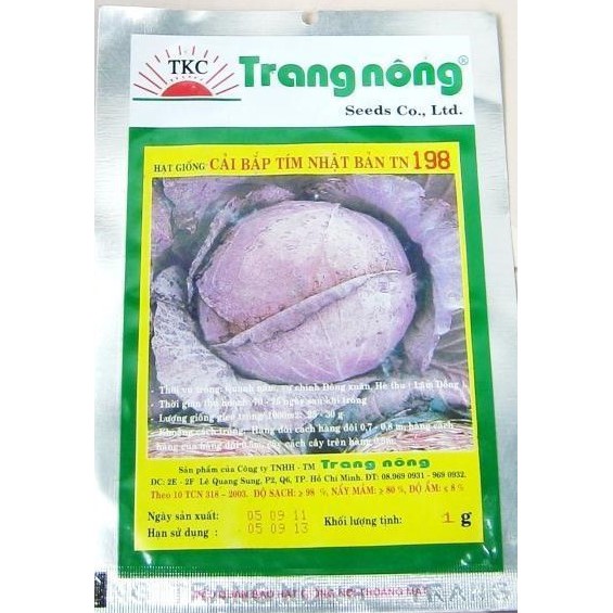 1G - Hạt Giống Cải Bắp Đỏ